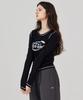 KITTY POTTERY Sporty Graphic Long Sleeve T-Shirt Black
