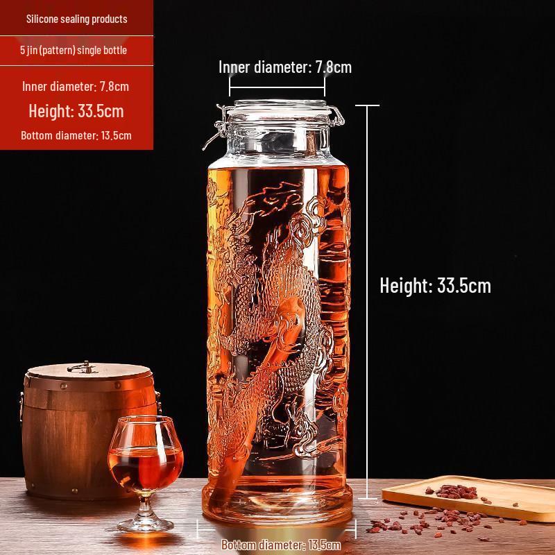 

ZISIZ Dragon & Phoenix Glass Wine Infusion Jar