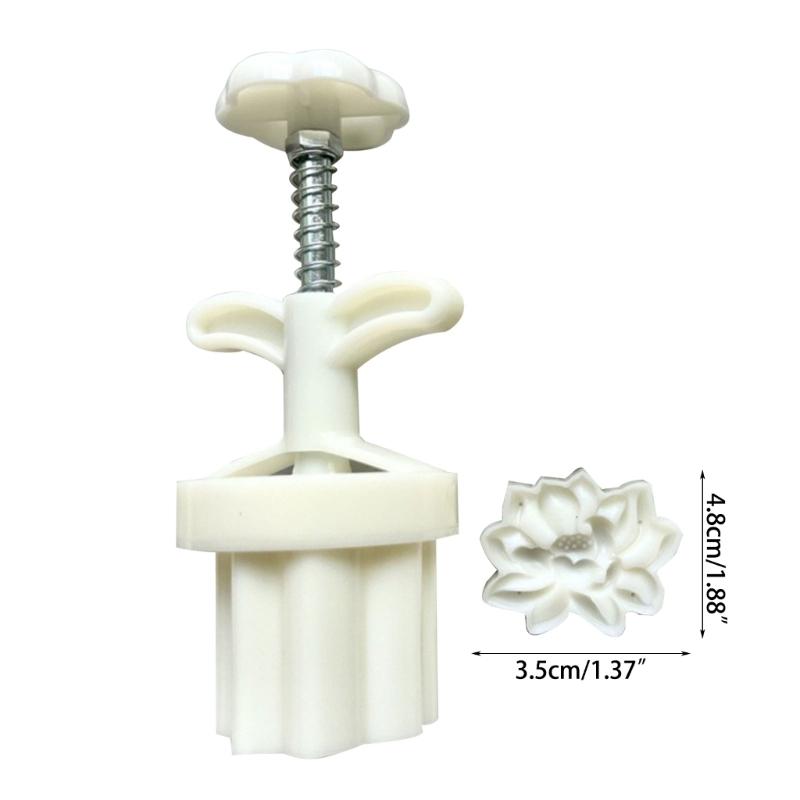 2Pcs Hibiscus Cookie-Stamp Mooncake Mold Mid-Autumn Festival DIY Hand Press Cookie-Stamp Pastry Tool Moon Cake- Maker