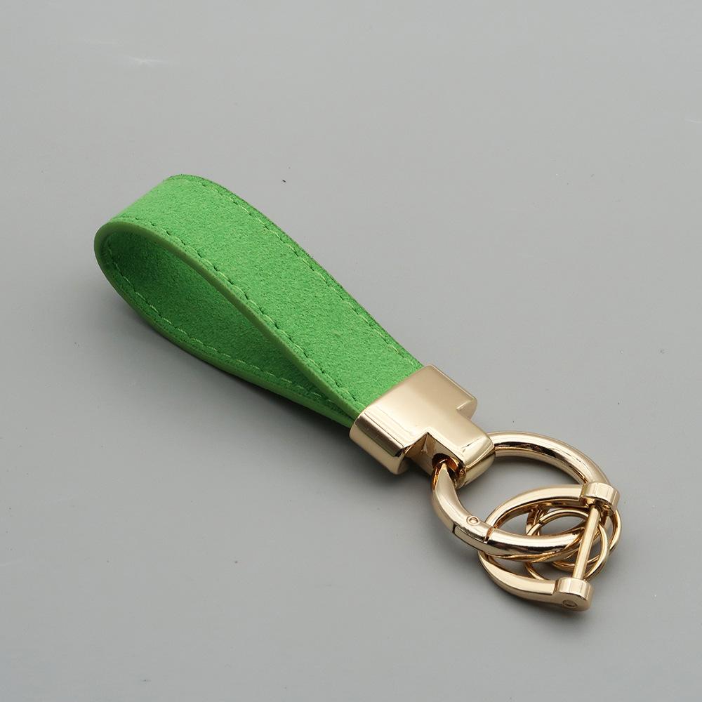 Laser Custom Logo Keyring Box Set Gift Personalized Name Number T Buckle Suede Leather Keychain Bag Car Key Chain Men’s Women‘s