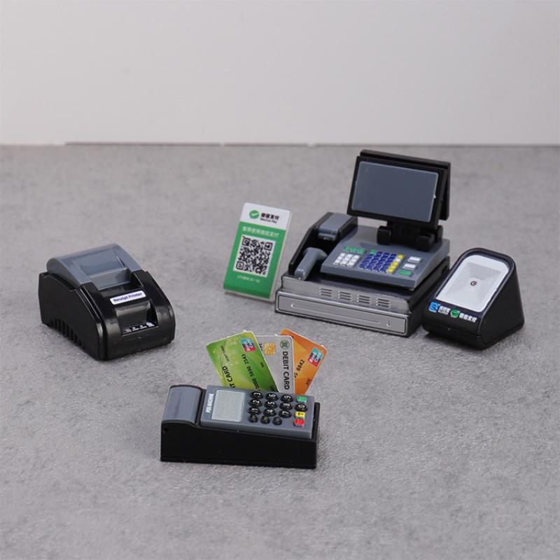 

1 Kit Dollhouse Mini Supermarket Cash Register & POS Machine Kit Home Inside-Use Decor For All Room Type High Quality