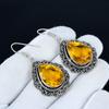 Citrine Gemstone Earrings, 925 Sterling Silver Earrings, Silver Earrings For Gift, Citrine Dangle Drop Earrings For Valentine's Day Gifts
