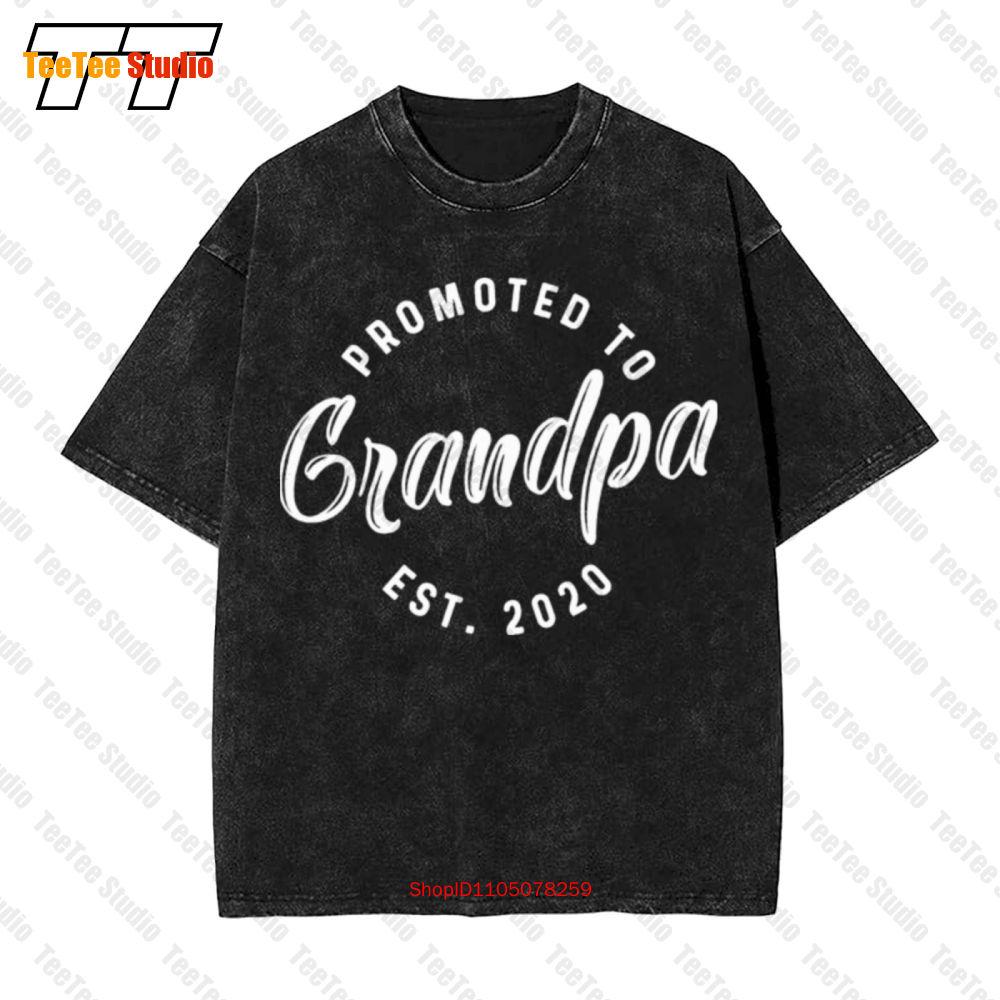 Promoted To Grandpa Est Vintage Oversized TShirt PZRB S