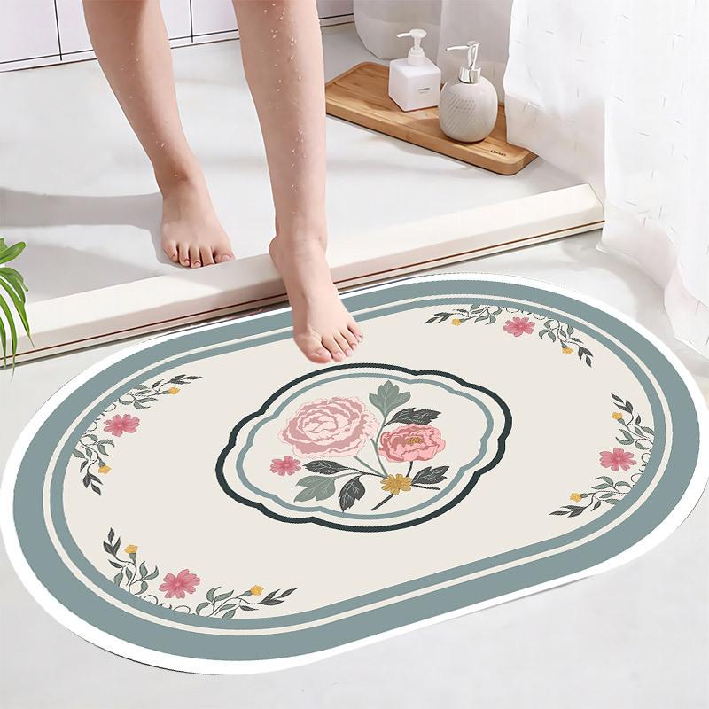 Toilet Absorbent Floor Mat Bathroom Door Absorbent Anti Slip Foot Mat Toilet Carpet