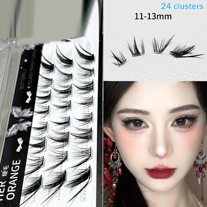 

3/6/10 Rows 3D Vivid Dense False Eyelashes Cluster Foxes-Style Natural Volume Eyelash Extension Time-Saving Choice For Beginners 24 clusters