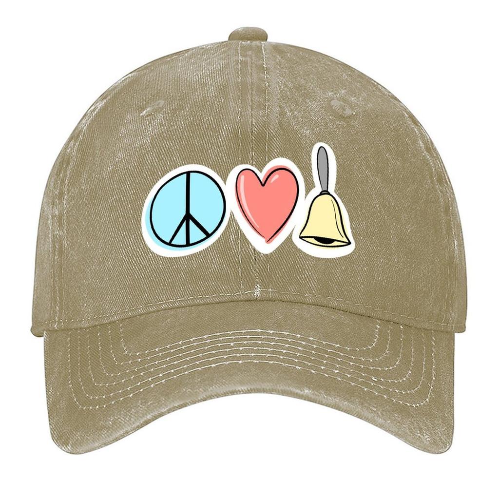 2026 Peace Love Handbells (simple Symbols Variant) Baseball Cap New In The Hat New In Hat Thermal Visor Rugby Mens Women's