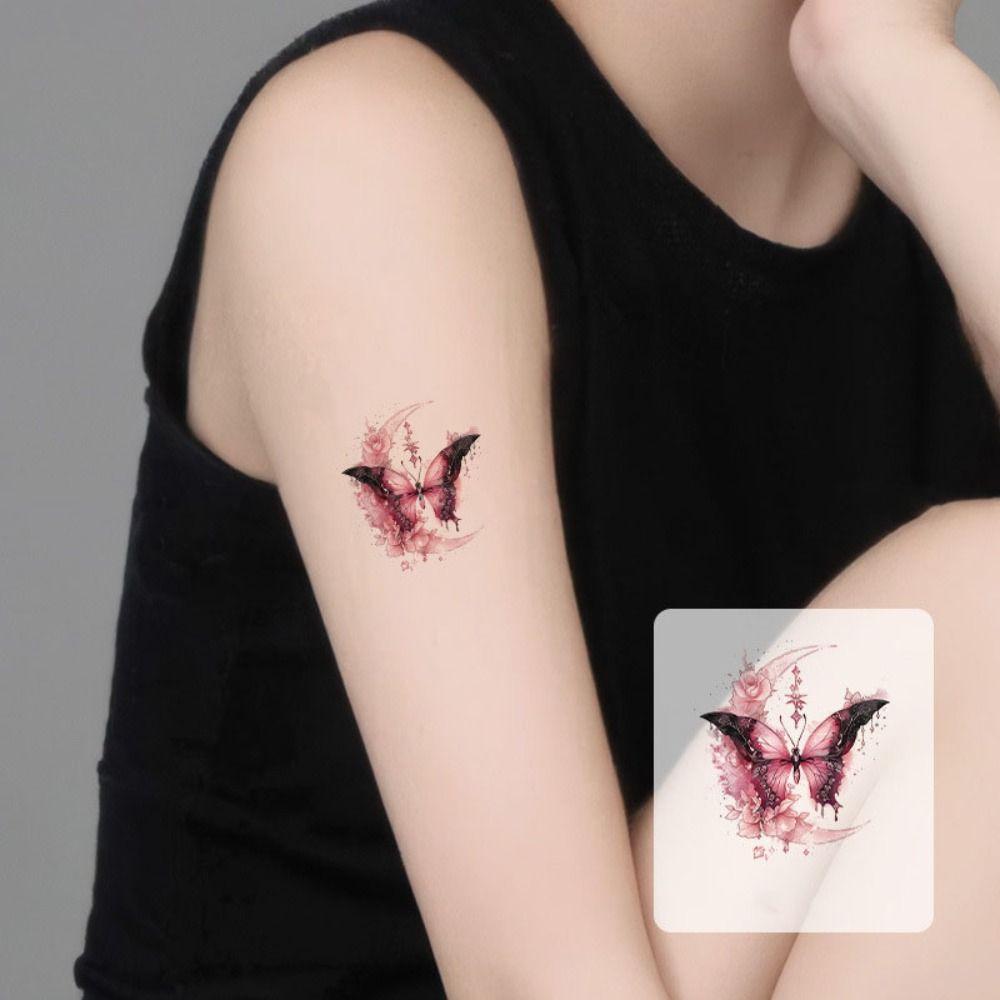 Waterproof Butterfly Tattoo Stickers Moon Pattern Flower Tattoo Stickers  Female