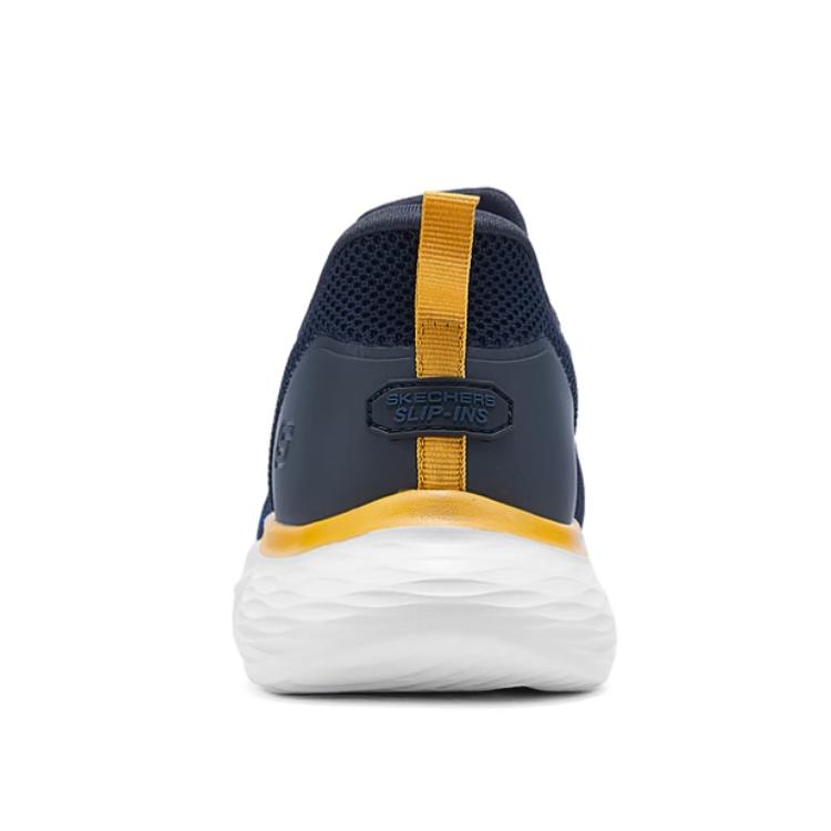Skechers Mens USA Street Wear Slip-On Shoes Mesh Breathable Comfortable Low-Top Casual Shoes Men Sneaker Navy-Blue 211109-NVY
