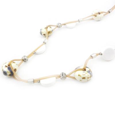 [I9320] - Designer Necklace Long Necklace 'Kilimanjaro' Beige