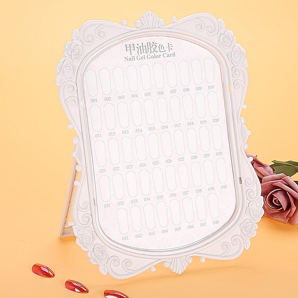 Nail Art Display Stand Flower Design 48 Colors Nail Polish Gel Card Nail Practice Manicure Tool