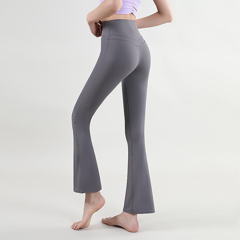 Women's yoga pants, summer hip-lifting, slightly flared, wide-leg sports flared pants, high-waisted slimming yoga fitness leggings