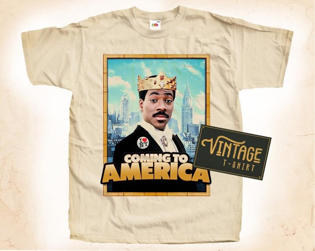 Coming to America V2 T-Shirt Vintage Natural color Men's T-Shirt DTG Digital Print SIZES S M L XL 2XL 3XL 4XL 5XL