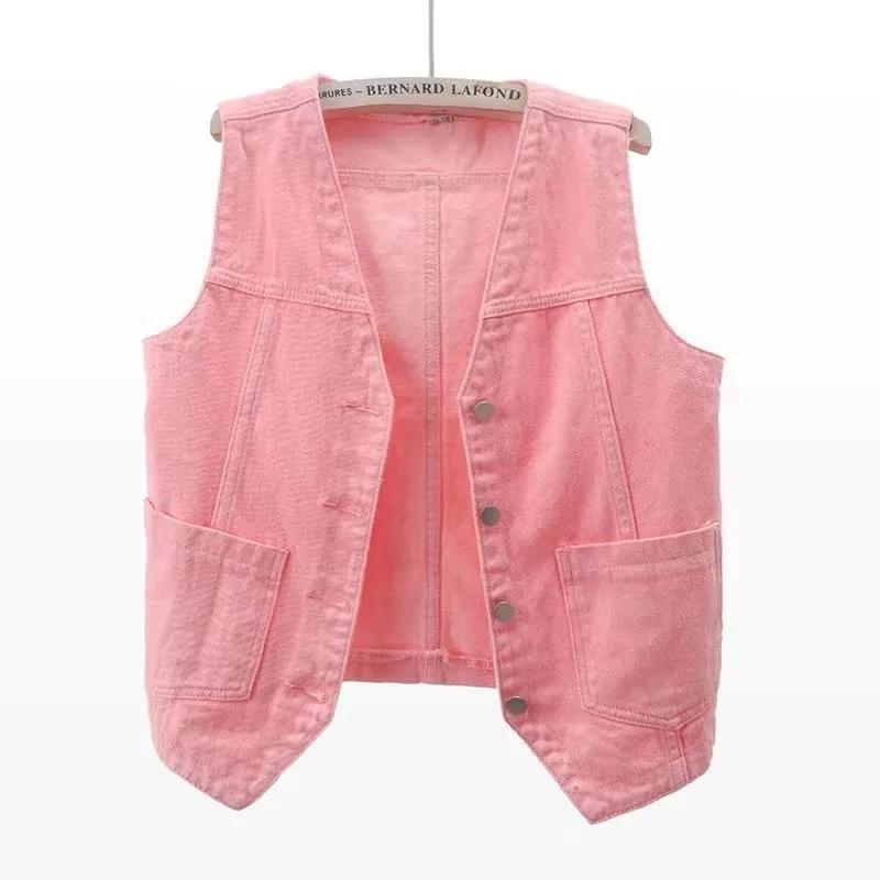Spring Summer Versatile Denim Vest Jacket for Women Loose Korean Version BF Sleeveless Coat Female Short Casual Waistcoat Top