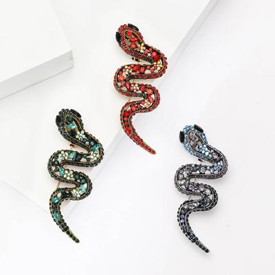 Creative Alloy Rhinestone Hollow Snake Brooch Fashion Exquisite Women'S Clothing Brooch Ornament Pin