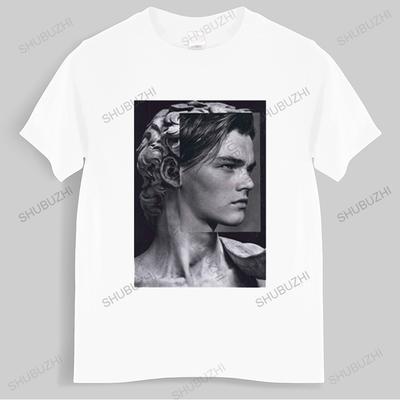 Men's Harajuku Stone Statue David T-Shirt Movie Jack Dawson Leonardo DiCaprio Patchwork Print Tops Casual Streetwear T Shirt Men
