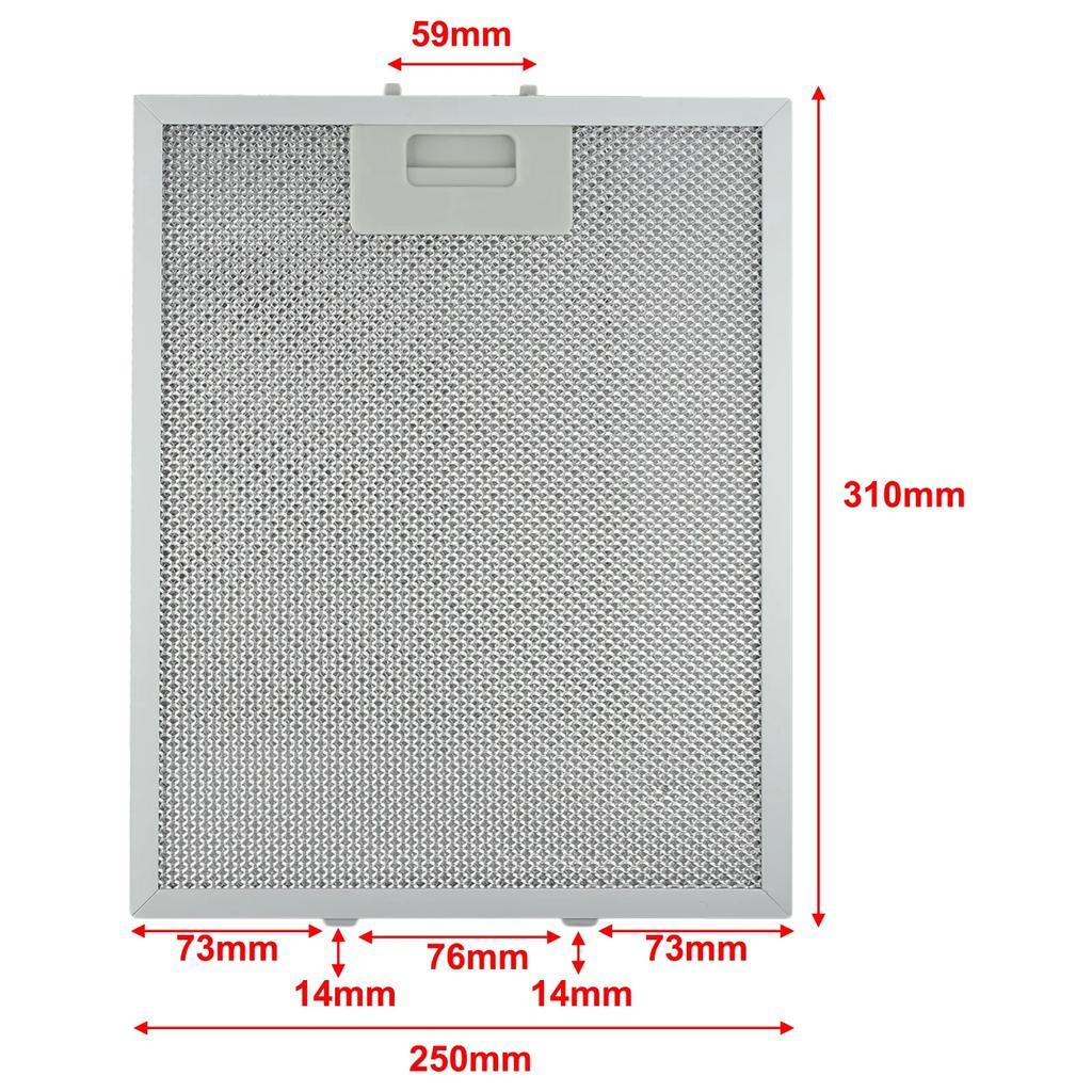 Praktisk sølv avtrekksviftefilter 310x250x9mm Spesialdekorasjon Robust bruk Praktisk Enkel å rengjøre Varig