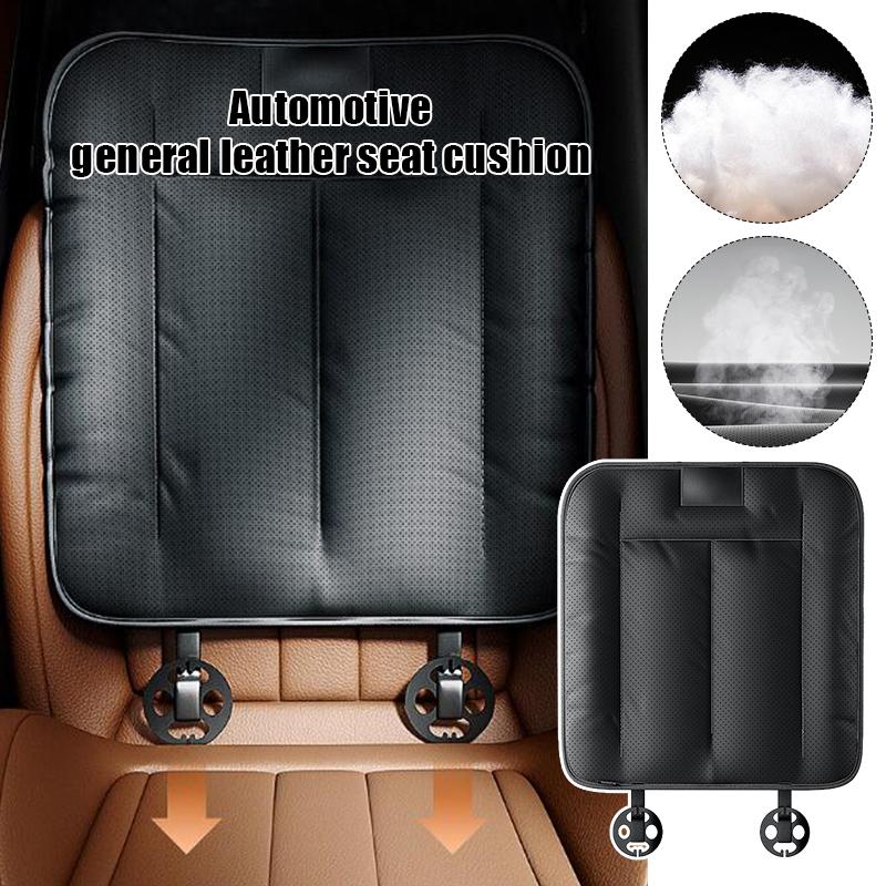 Universal Car Seat Cushion Luxury Leather Black Four Seasons Comfort Breathable Upholstered Auto Front Seat Pad Car Accessories