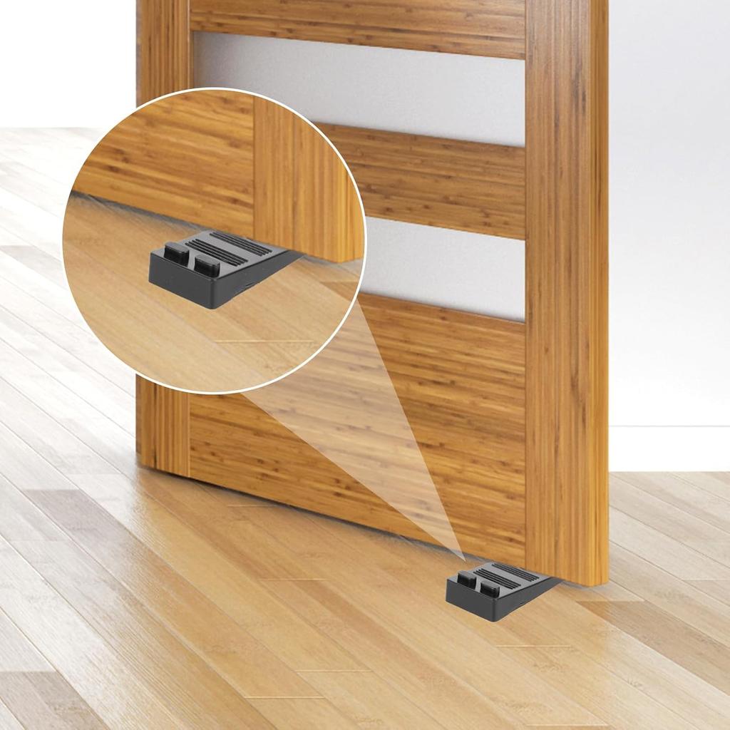 4 Pcs Rubber Door Stoppers for Bottom of Door Wedge Thin Doors Stopper for Carpet Tile Concrete Floor Large Rubber Door Stoppers for Commercial