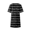Women's Summer Casual Round Neck Pleated With Pockets Printed Short Sleeve Dresses