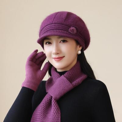 New Autumn and Winter Woolen Hats for The Elderly and Grandma Warm Knitted Hats for Middle Aged and Elderly Mothers Cotton Hats Ladies Hats