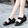 Keilabsatz-Plateau-Websandalen Mode Peep Toe Bequem Atmungsaktiv Mama-Schuhe Damen Casual Dicke Sohle Sandalias Mujer 2024