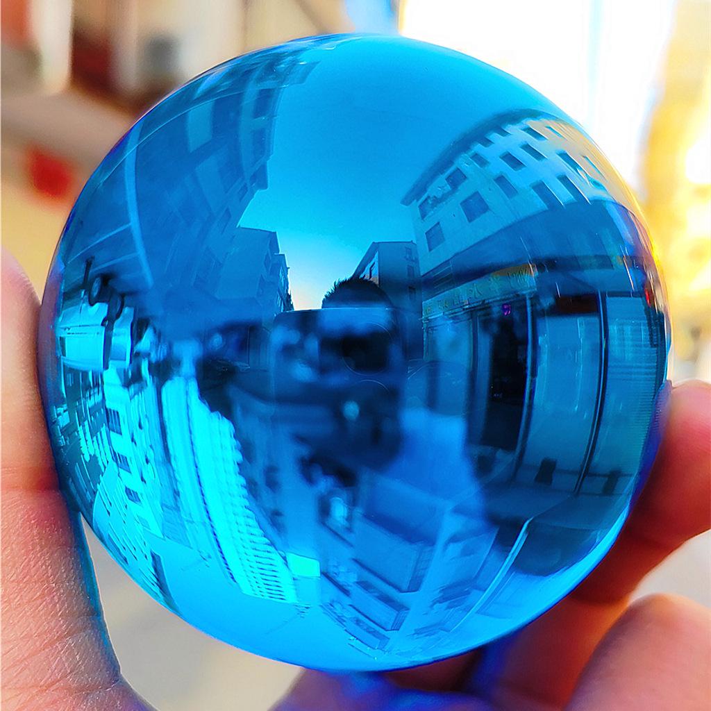 Crystal Ball Ornament with Wooden and Glass Base - Multiple Sizes Available