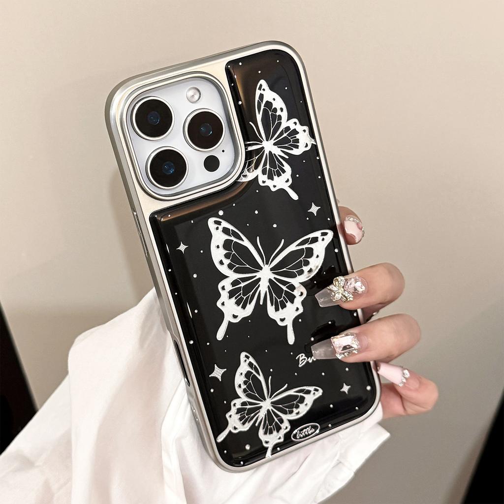 Gilt for Iphone16 Drop Glue Case for Apple 15pro Max Phone Case 14 Dark Wind Butterfly 17 for Huawei