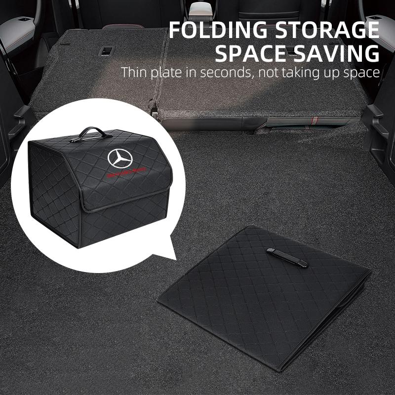 GLC GLB PU Leather Car Trunk Storage Box Automobile Stowing Tidying Box For Mercedes Benz C180 C200 C260 C300 W108 W124  W168 C