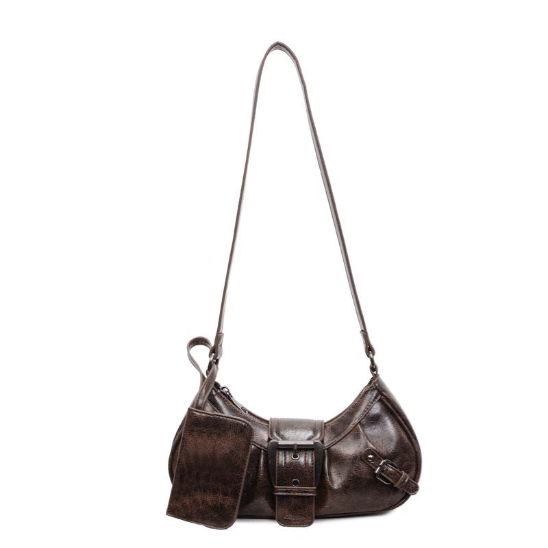 Einschulter-Loaf-Tasche - Retro Business-Casual-Stil Tasche - Modische Unterarm-Motorradtasche