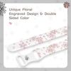 Silicone Band for Apple Watch Series 10 46mm Ultra 2 49mm Two-Tone Engraved Floral Strap for iWatch 6 5 4 Se 9 8 7 41mm 45mm 40mm 42mm 44mm 38mm