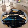 1pc Car Flames Office Round Area Rug, Under Office Chairs Bedroom Living Room Home Decor, Room Deco