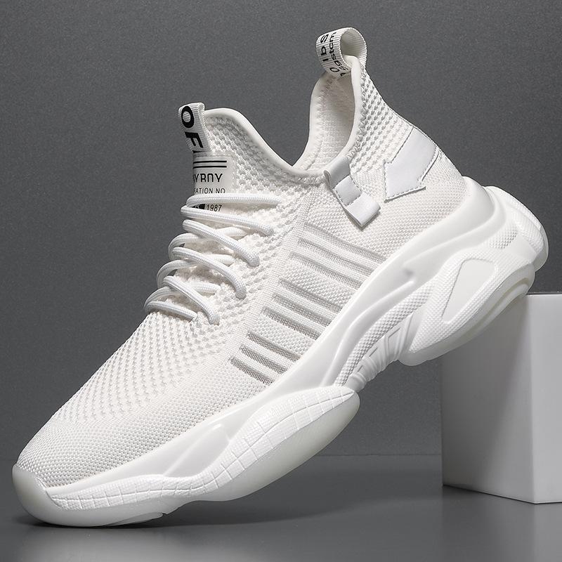 

Extra large size men s shoes spring and autumn 2025 new mesh sports shoes fashion casual shoes thick sole inner height increase dad shoes 38 білий