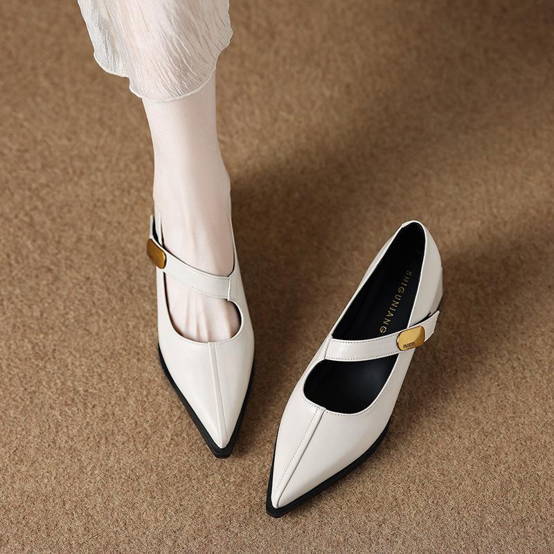 83656-3 Spring and summer popular versatile light mouth shoes retro single shoes fashion pointed temperament high heels women's shoes