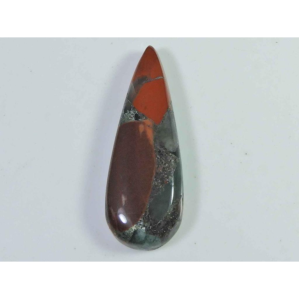 Natural Bloodstone Palm Crytsal 28Cts. Pear Cabochon Loose Gemstone 13X37MM SK-2589