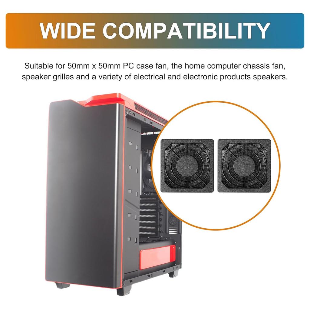 Uxcell Computer PC Fan Dust Filter 50mm Case Fan Dust Filter Guard Grill Protector Cover (Pack of 2)