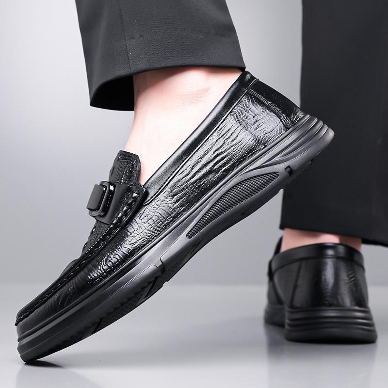 Fashion Luxury Men Penny Loafers Leather Slip on Casual Business Shoes Mens Wedding Dress Flats 2025 New Party Fashion Walking Shoes