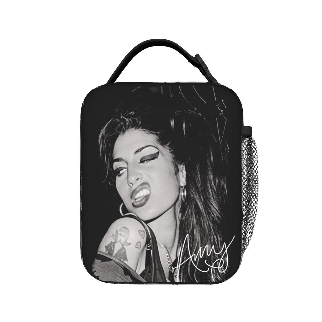 2026 Amy Winehouse Legardary Lunch Bag Leisure Lunch Box Travel Portable Thermal Lunch Bags For Child Oxford Print Cooler Bag