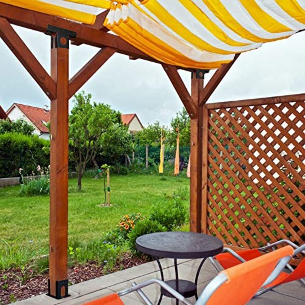 2pcs T-shaped Pergola Corner Frame 3-Way Pergola Fixed Bracket Pergola Brackets  Balconies