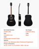 VEVOR 41 in / 1041.4 mm Dreadnought Acoustic Guitar Beginner Bundle for Adult Taller Black