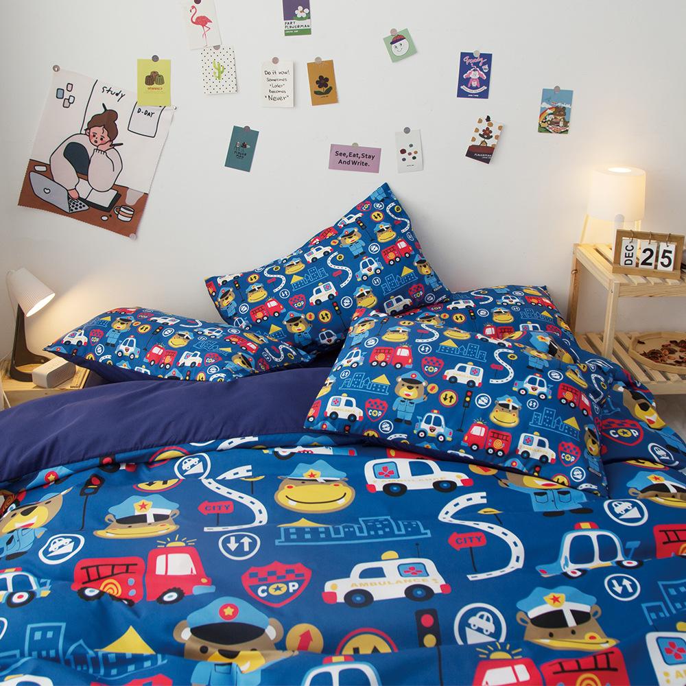 Cartoon Car bedding set Truck Excavator Duvet Cover Set Large Colorful Car Bedding for Toddlers Kids Teens King Size Quilt Cover