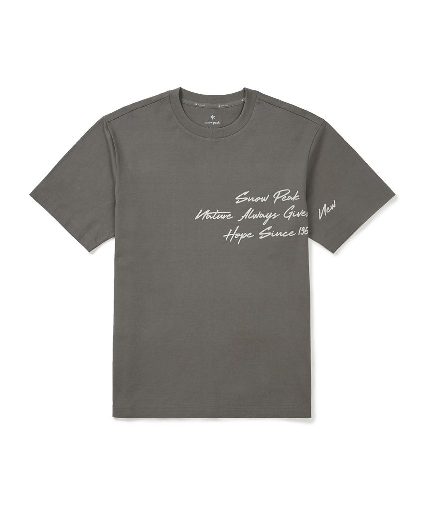 SNOWPEAK APPAREL Cotton Lettering Short Sleeve T-Shirt (S25Mmfts64) Dark Khaki