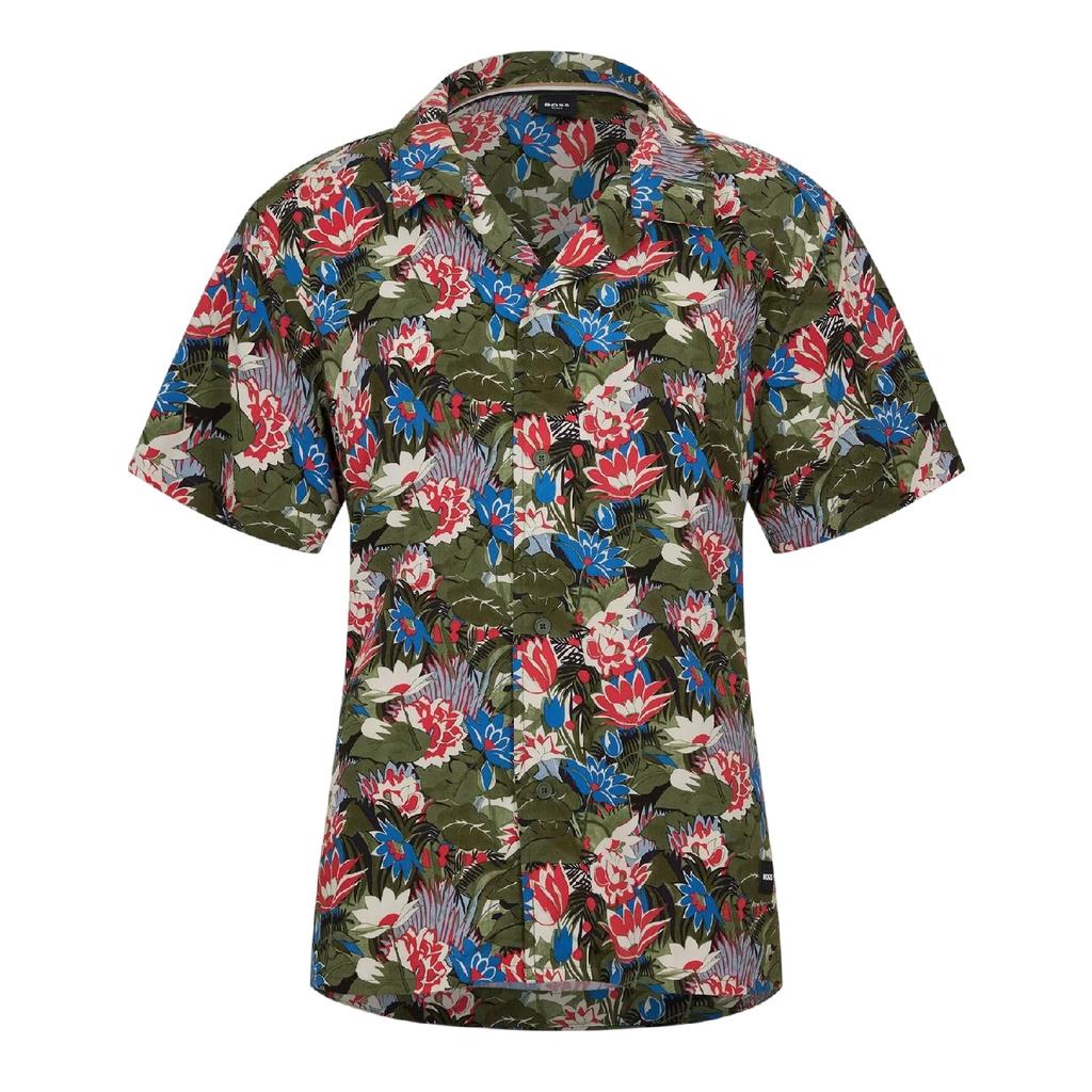 BOSS Mens Floral Pattern Short-Sleeved Shirt