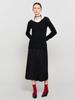 GENERALIDEA Scarf Layered V-Neck Pullover [Black] / Wbd3L05516
