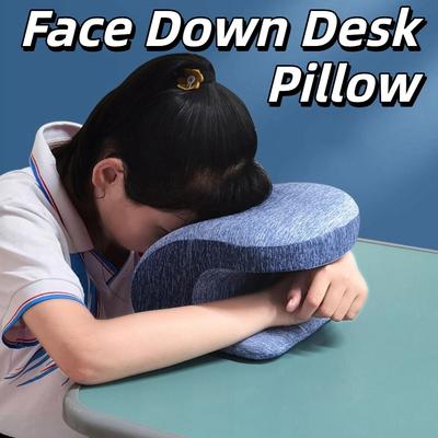 Portable Nap Sleeping Pillow Lightweight Slow Rebound Pillow Cushion Soft Breathable Face Down Desk Pillow Cheek Support