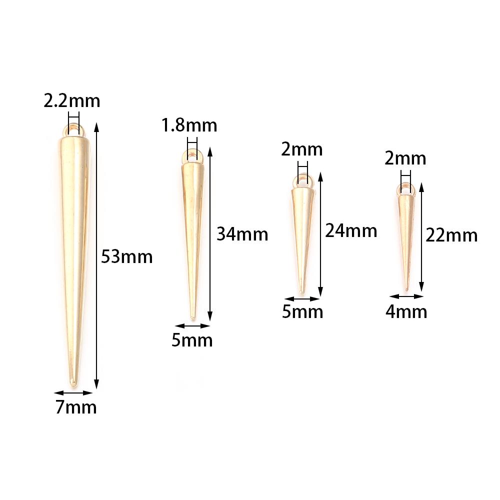 50-200pcs/lot Cone Charms Pendants Plastics CCB Rivet Spike Beads Charms For Women Man Hoop Earring Necklace Jewelry Making