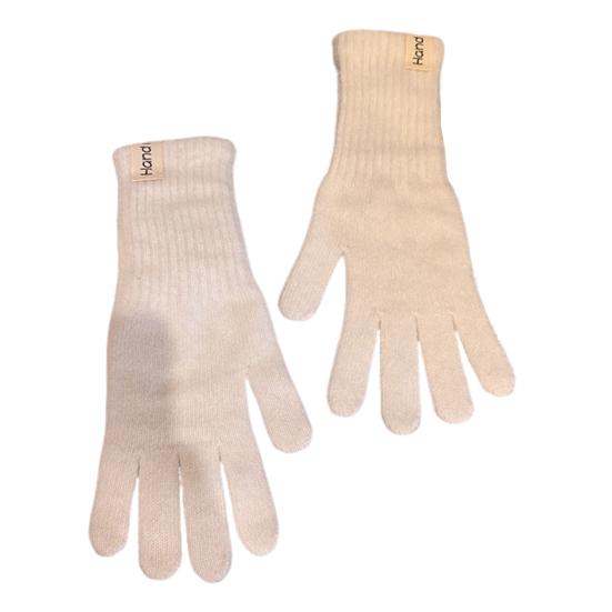 Winter Knitted Gloves Stretchy Warm Gloves Solid Color Fingered Gloves