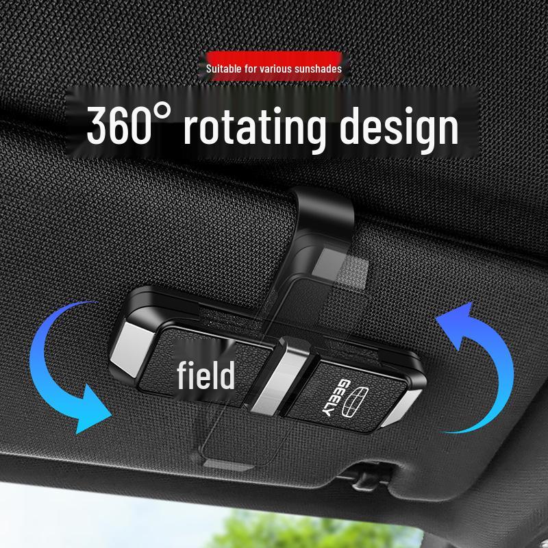 Two-Way Glasses Clip for Geely Cars: Fits Xingyue L, Boyue L, Xingyuan, Xingrui, Galaxy L6 - Sunglasses & Ticket Holder