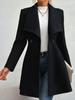 European Autumn/Winter Slim Fit Mid-length Woolen Coat for Women - Elegant Lapel Style