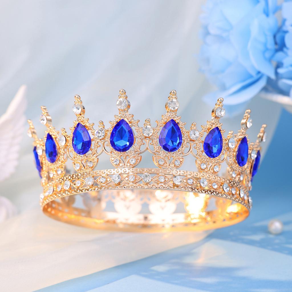 Fashion Crystal Rhinestone Round Tiaras And Crowns For Bride Women Queen Princess Diadems Girls Wedding Hair Accessories