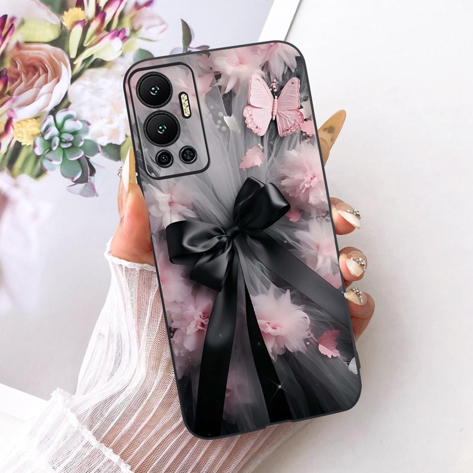 Phone Case For Infinix Hot 12 Cover Silicone Cute Cat Fashion Funny Painted Casing For Infinix X6817 X6817B